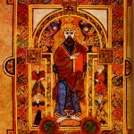 The Book of Kells - Highly ornate manuscript written in the 8th century - a depiction of Jesus